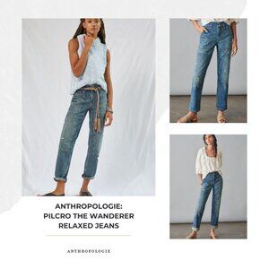 ✨ ANTHROPOLOGIE | Women's Blue Pilcro The Wanderer Relaxed Cargo Jeans
